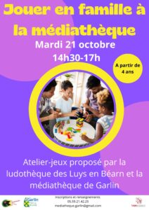 Jouer en famille, à la médiathèque, avec la Ludothèque des Luys en Béarn