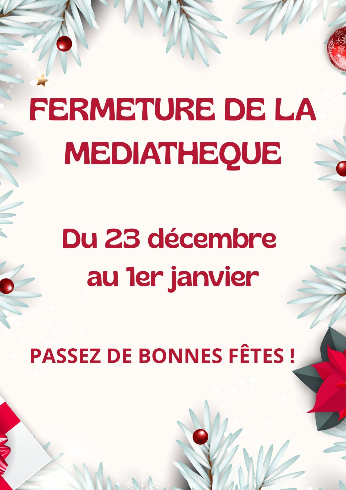 fermeture de la médiathèque