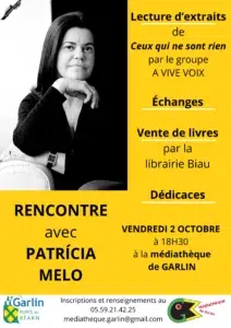 MEDIATHEQUE :  FESTIVAL ALLER ET RETOUR DANS LE NOIR RENCONTRE AVEC PATRICIA Melo